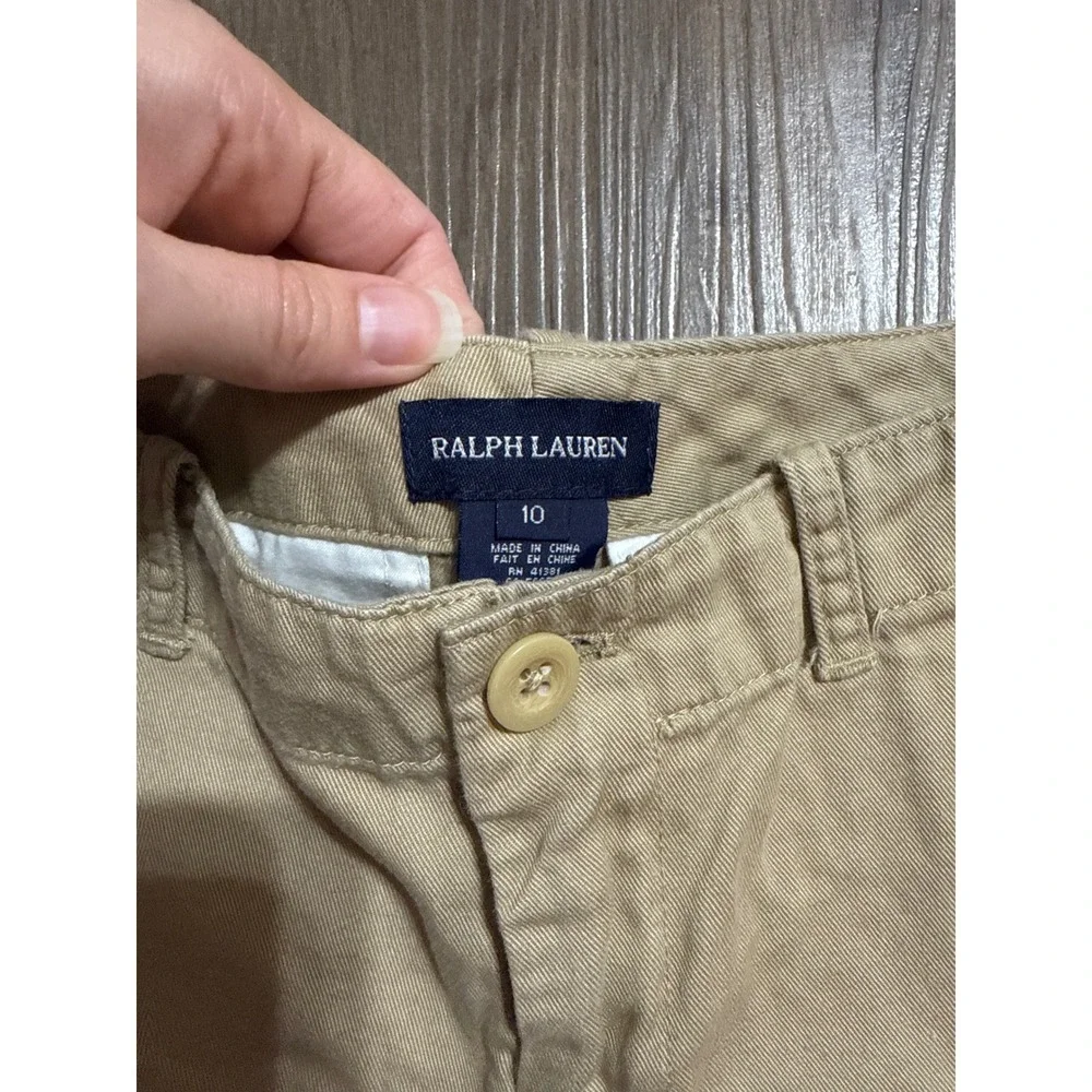 Ralph Lauren Girls Khaki Shorts‎ Size 10 Preppy Classic Spring